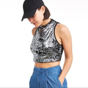 Forever 21 Black / Gray Sequined Tank Top